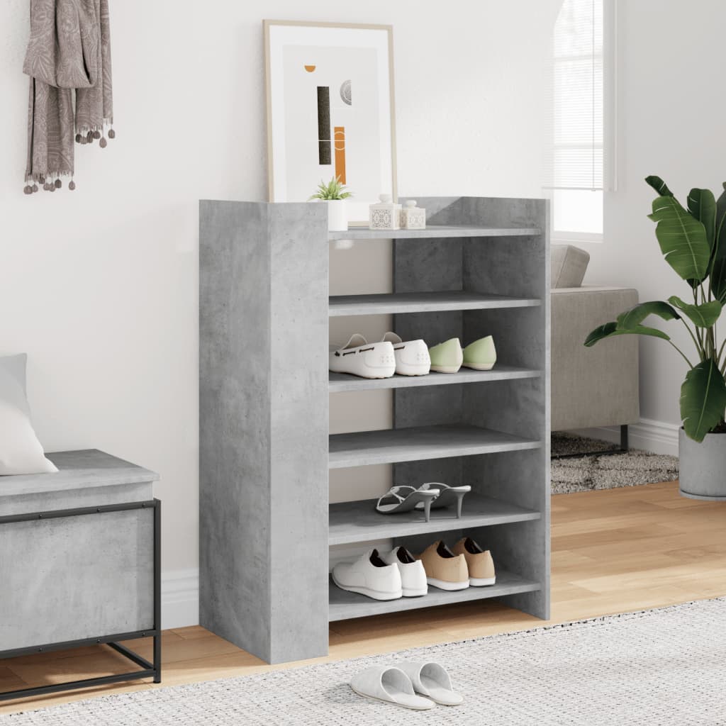 Shoe Cabinet Concrete Grey 74.5 X 37.5 X 100 Cm Particleboard