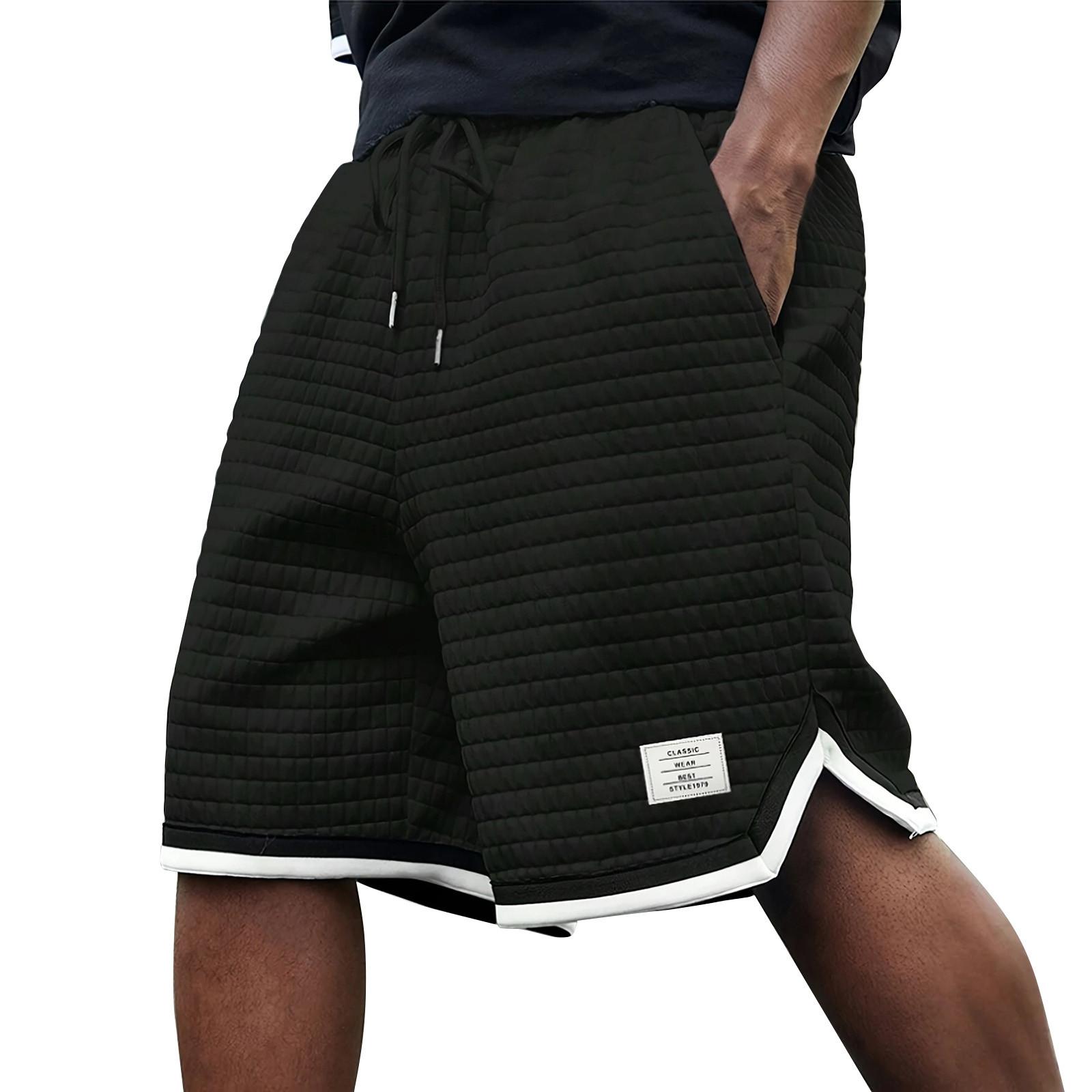 

Men s Solid Color Loose Breathable Shorts Men s Casual Sports Shorts L чёрный