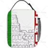 Lunchbox mit römisch-italienischer Flagge für Damen und Herren, isolierte tragbare Lunchtasche mit Seitentasche, Lunchbox für die Arbeit, Picknick, Schulausflug