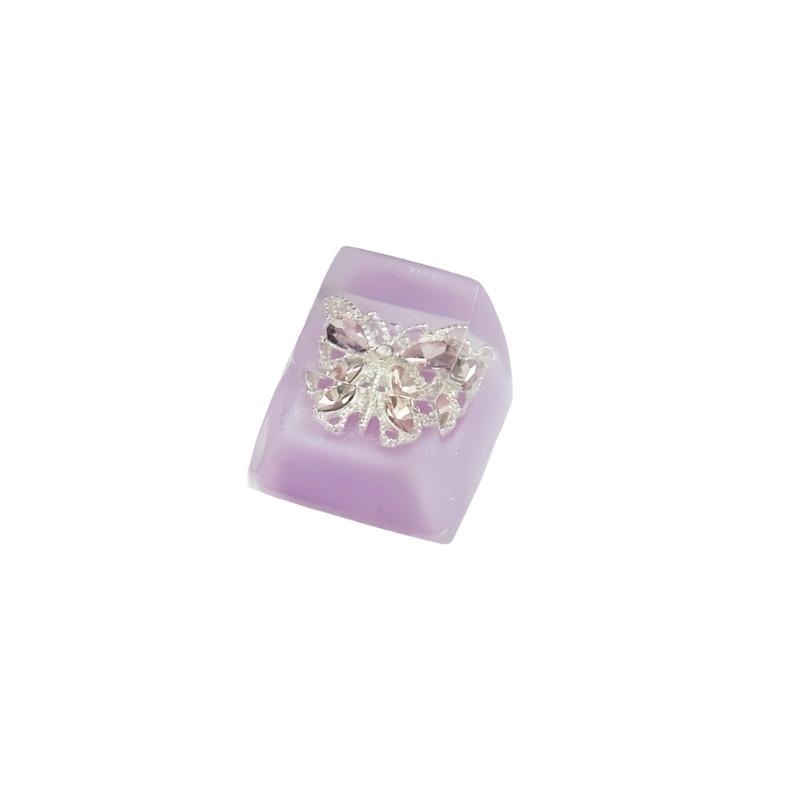 DIY Resin Mechanical Keypad Keycap Butterfly Cartoon Pattern Height Translucent Keycap for Mechanical Keypad Accessories 1 светло-фиолетовый