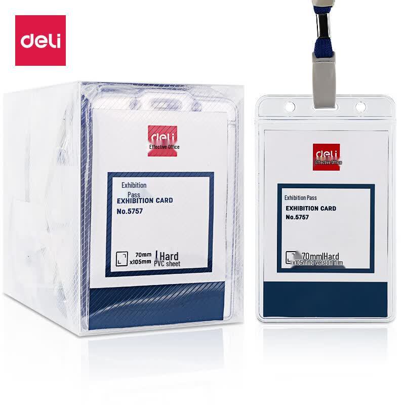 Deli 5757 Vertical ID Card Holder Set