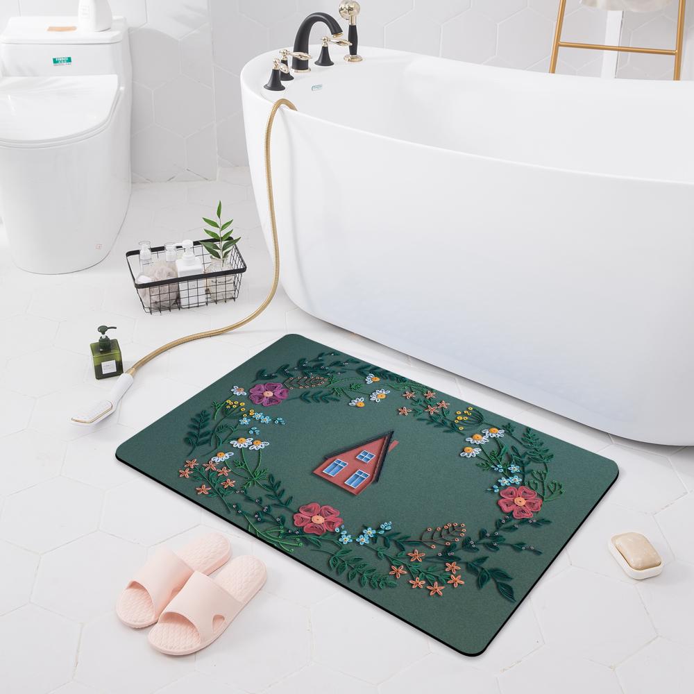 Bathroom Absorbent Non-slip Mat Door Mat Toilet Floor Shower Room Bathtub Rug Modern Kitchen Rug