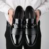 Luxury Leather Men Shoes for Wedding Formal Oxfords Business Casual Office Work Shoes for Men Classic Men's Pointy Dress Shoes