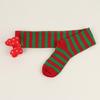 Holiday Lovely 3D Bowknot Striped Over Knee Thigh High Socks for Woman Clothing