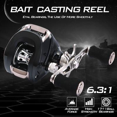 Mulinello da pesca per lancio di esche 18BB 6.3: 1 Bobina in alluminio CNC Mulinello da pesca ultra liscio leggero