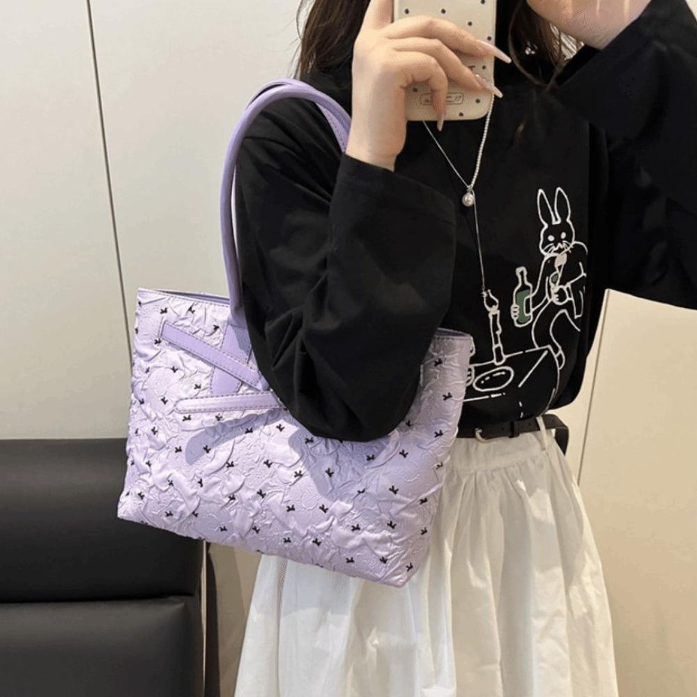 Y2k Bow Shoulder Bag Versatile Commuting Bag Trendy Women Tote Bag  Female