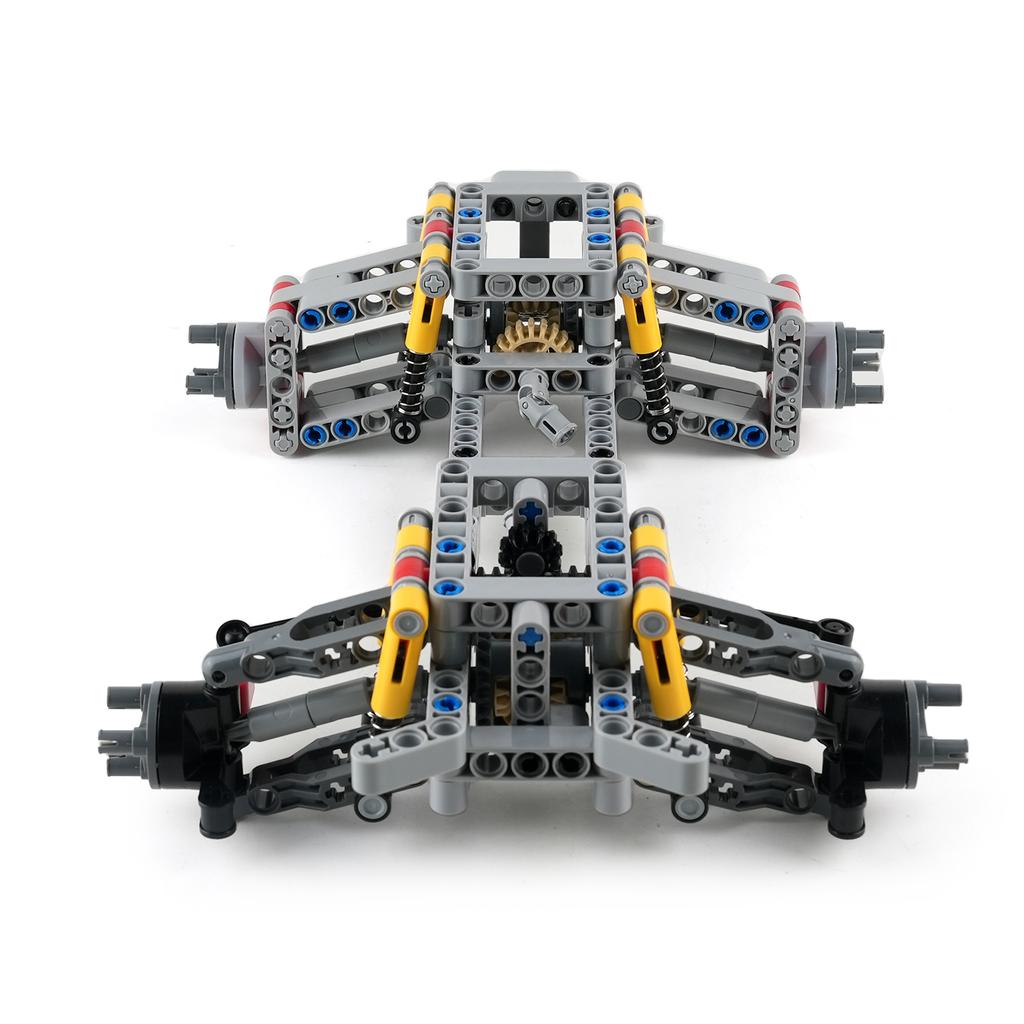 MOC 4WD Independent Suspension Differential Chassis Steering Axle Building Blocks Four-wheel Drive Tech Car Parts Toys Kids Gift