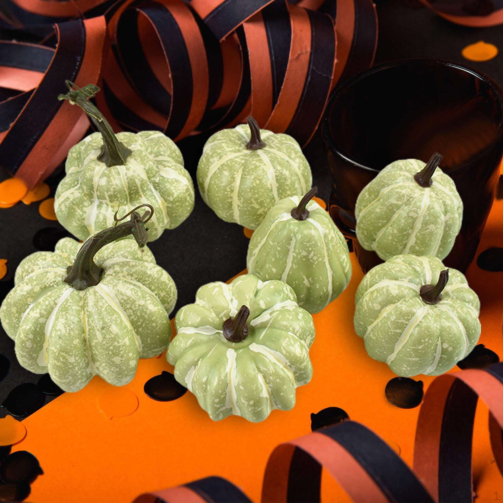 Искусственные тыквы Симуляция Дисплей Пенопласт DIY Украшение для Дня Благодарения Хэллоуина 7pcs Light Green