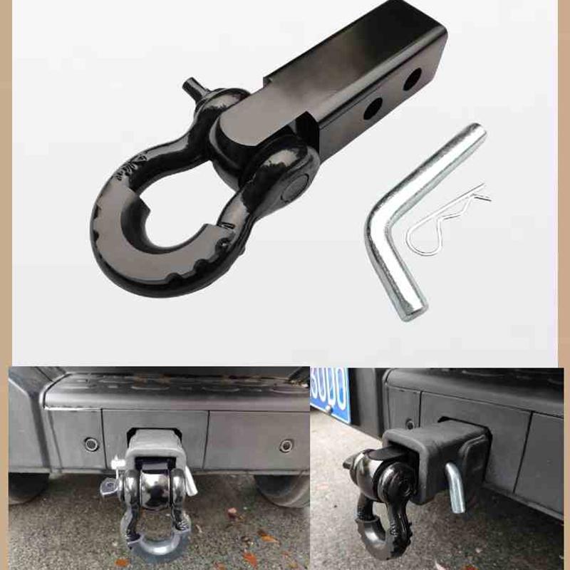 Tow Hitch Receiver 2"15T Break Strength Shackle Hitch Receiver with 3/4 Shackle Towing Accessories for Vehicle Trailer Recovery