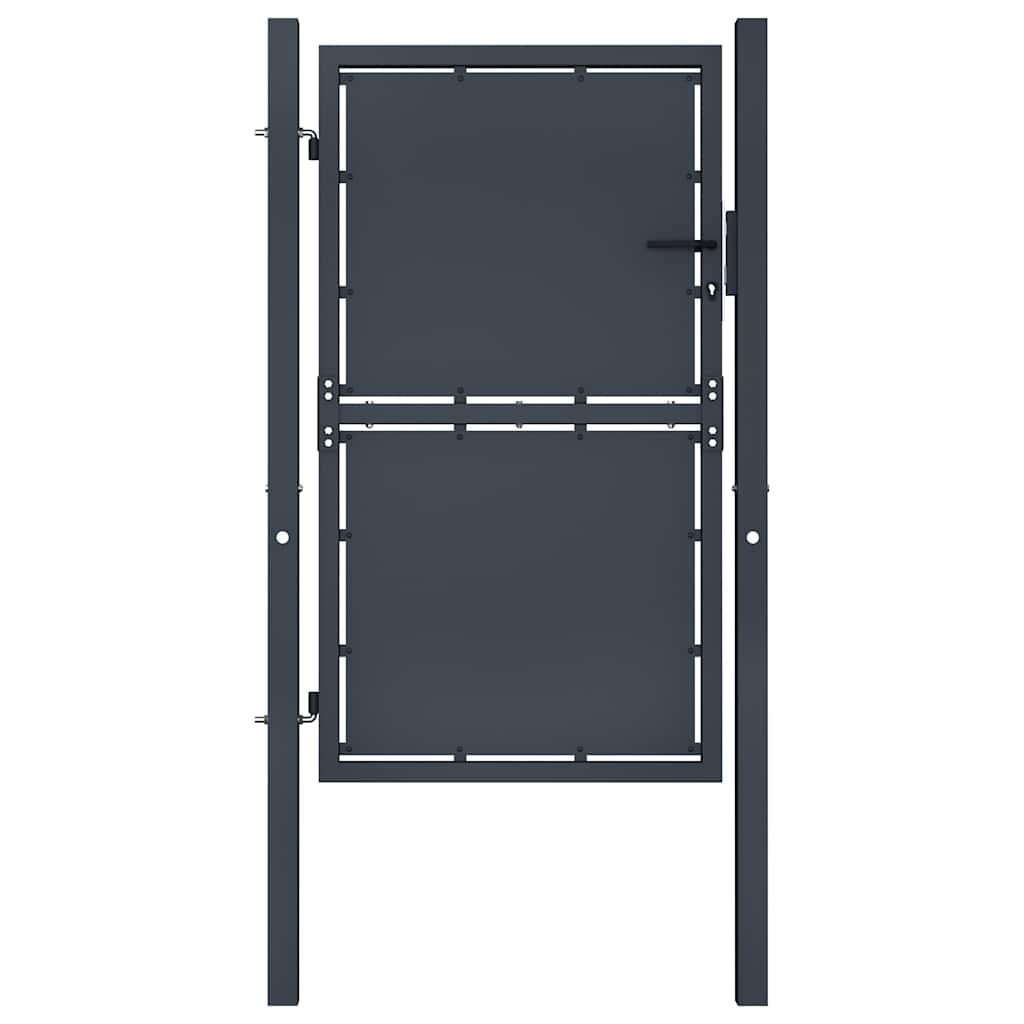 Vidaxl Brama Ogrodowa Stalowa 100X125 Cm Antracytowa