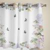 Watercolor Flower Butterfly Window Curtains for Living Room Bedroom Curtain Modern Kitchen Blinds Drapes Curtains