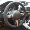 Car Steering Wheel Cover Black Suede Leather For BMW F87 M2 F80 M3 F82 M4 M5 F12 F13 M6 F85 X5 M F86 F33 X6 M F30 M Sport