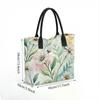  Watercolor Daisy Print Canvas Tote Bag Large Capacity Casual Daily Shoulder Handbag for Women Outdoor Shopping Travel