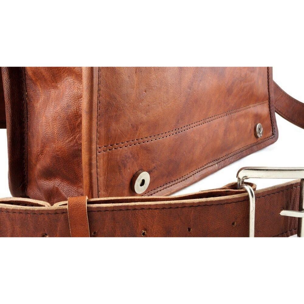 Handmade Men's Genuine Leather Vintage Laptop Messenger Briefcase Satchel Bag