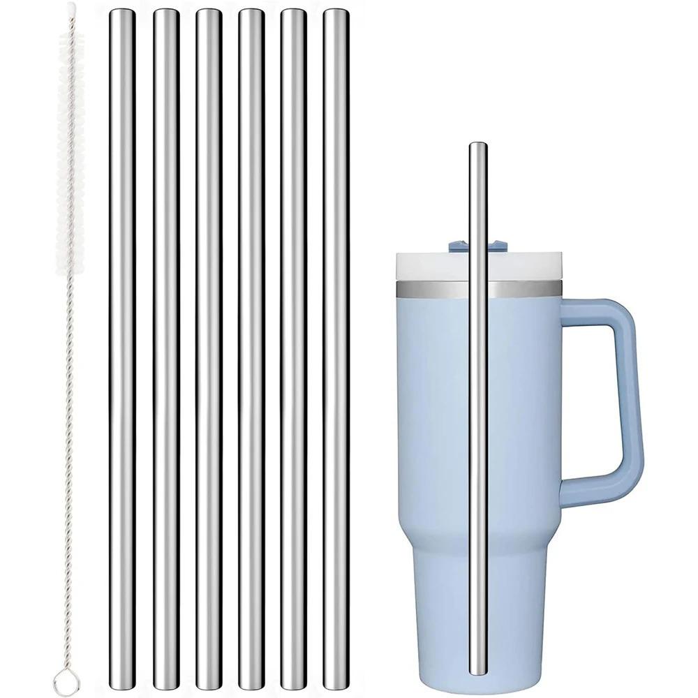 Stainless Steel Travel Cup with Multi-Functional Straight and Bent Straws