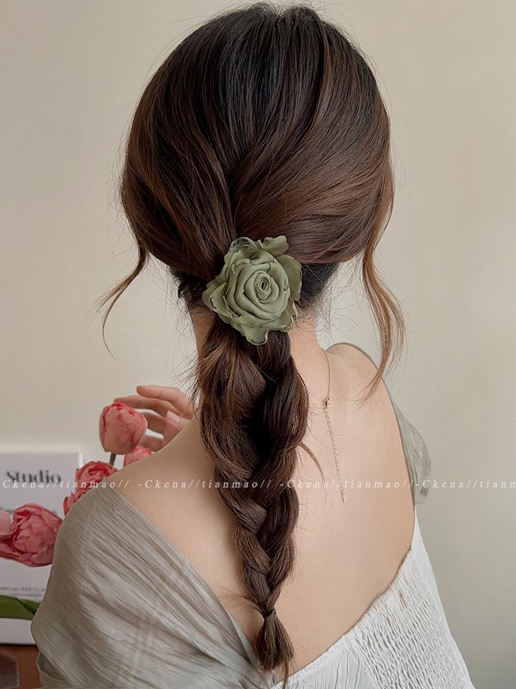 Богиня Атмосферы: Ручная работа 2024 Заколка для волос «Роза» - Новый китайский стиль, Элегантный женский аксессуар