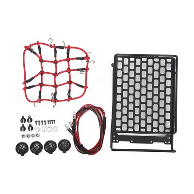RC Car Roof Rack Universal Portable RC Roof Rack Luggage with Luggage Net LED Lights for 1 10 1 12 1 14 Universal RC Car