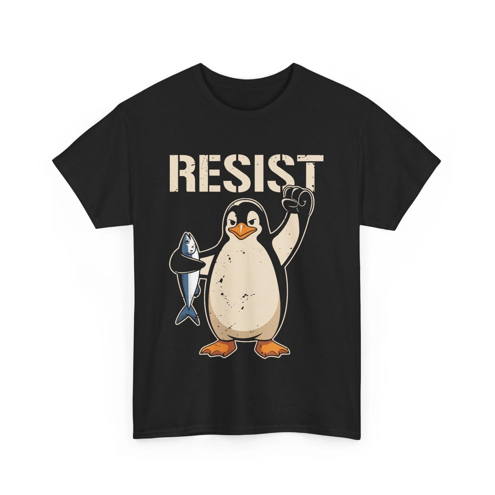 Resist Penguin Activism Women Men T-shirt 3XL