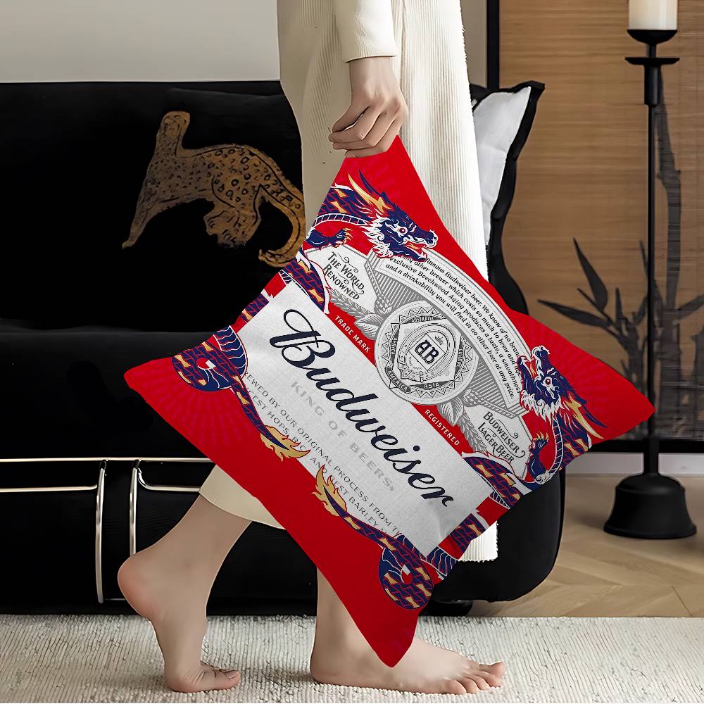 King Of Beer B-Budweiser Pillow Gifts Home Office Furnishings Bedroom Sofa Car Cushion Cover Case 45X45Cm