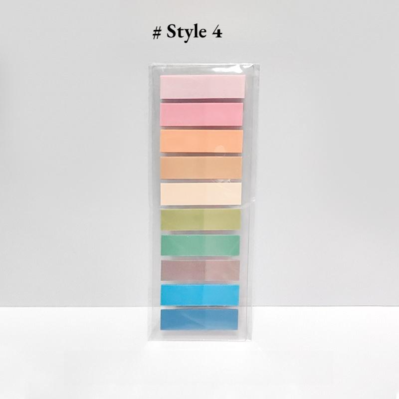 200 Avrupa Vintage Floresan PET Şeffaf Kendinden Yapışkanlı Not Kağıdı, Morandi Renk Kodlu Yapışkan İşaretleyiciler, Dikdörtgen, Karışık Renkler, İndeks Sekmelerli