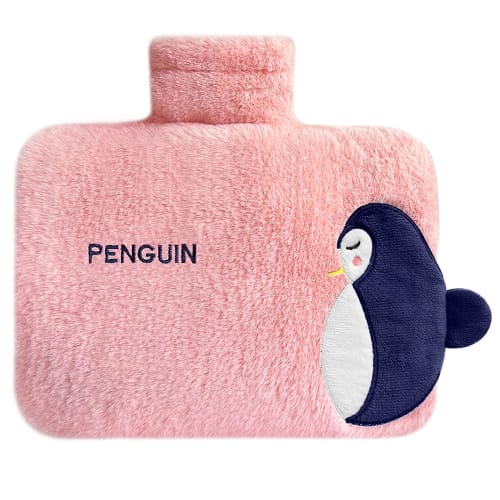 Soon sold out! Eco-friendly hot water bottle with a fluffy, removable cover. 1.5L capacity. Hand warmer, fillable with hot water, no electricity requi