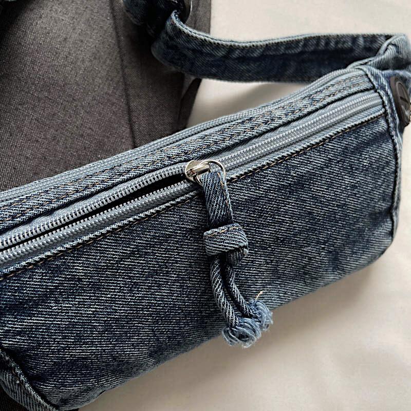Borsa Mini in Denim Multistrato Retrò Borsa per Cellulare Borsa a Tracolla da Donna