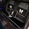 Car Seat Cushion Winter Warm Thick Plush Bow Tie Car Seat Cover Pad Universal Seat Supports Lumbar Support Pillow Car Headrest