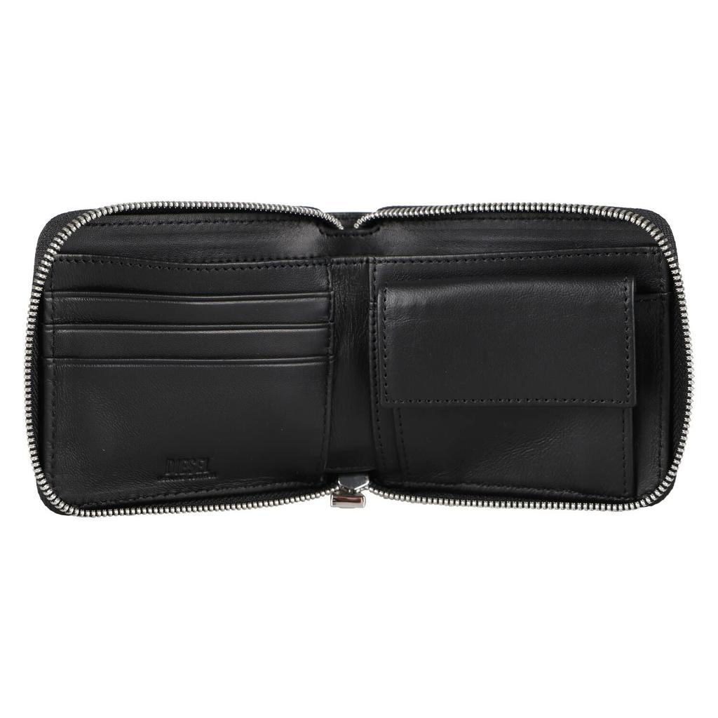 Brieftasche aus glänzendem Leder mit zwei Fächern X08191PS679 UNI A T8013 Schwarz [Diesel] Herren