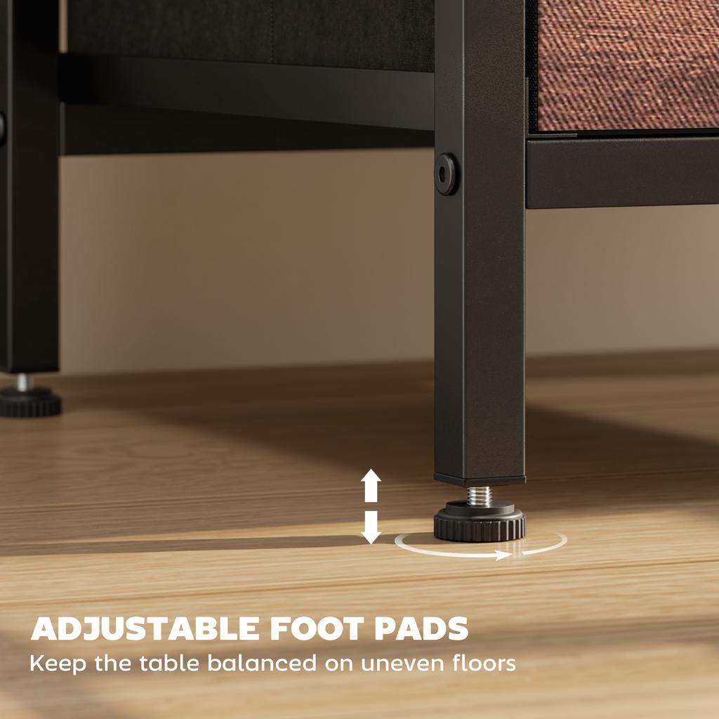 Bedside Table with Charging Station - Rustic Brown