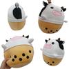Cute And Cuddly Pearl Milk Tea Cow Plush Toy And Pillow
