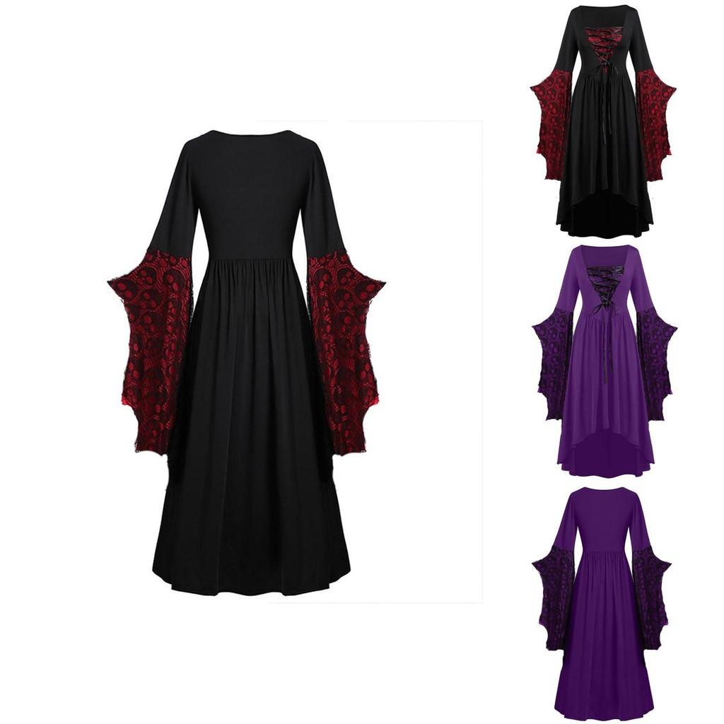 Women's Medieval Renaissance Costume Flared Sleeves And Long Skirt For A Classic Look