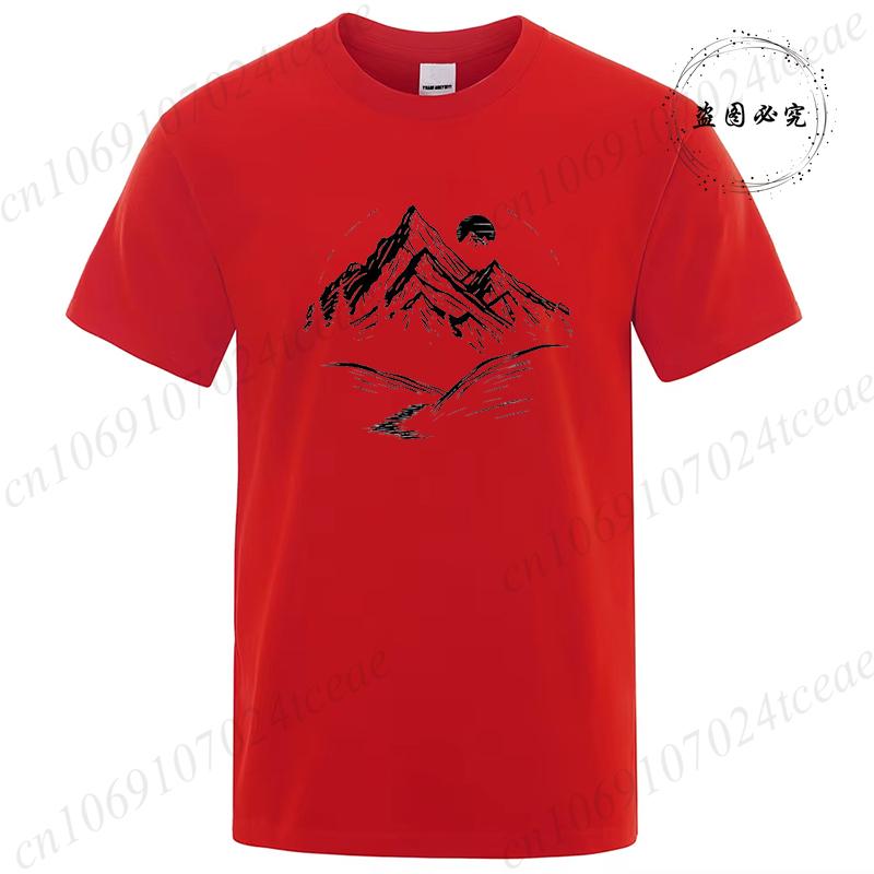 Tshirts Short Sleeve Camping Graphic Top Shirts Harajuku Street Women Men Adventure Tshirt Mountain Print Nature Tee Clothes