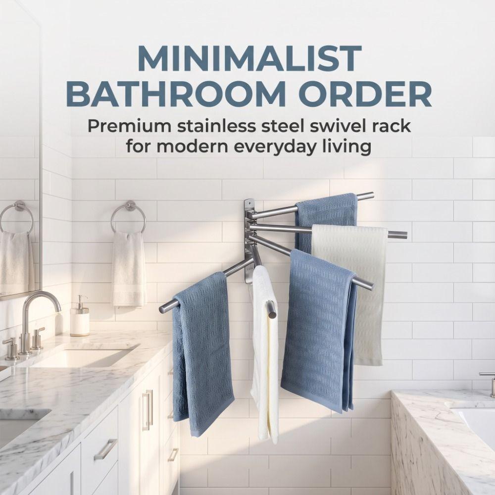 Stainless Steel Towel Bar Silver Towel Holder Organizer Bath Towel Hanger Home Bathroom Kitchen