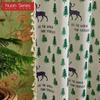 1PC Nuan Series Festival Decorative Curtain Christmas Elk Pattern Cotton Linen Printed Curtains With Tassel For Windows Balcony Home Decor