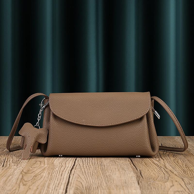 

Johnature женская летняя маленькая сумка из мягкой натуральной кожи, простые однотонные универсальные сумки из воловьей кожи на плечо и через плечо темно-коричневый