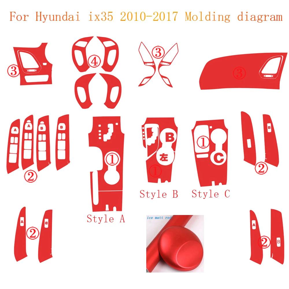 Für Hyundai Tucson ix35 2010-2017 Innenraum Mittelkonsole Türgriff Kohlefaser Aufkleber Decals Autostyling Zubehör