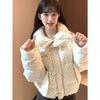 Korean Style Polka Dot Cotton Jacket with Winter Sweet and Thick Loose Short Coat