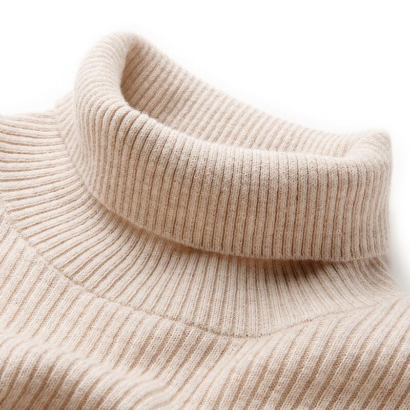 TUHUANG Women's 100% Pure Wool Letter Pattern Mock Neck Pullover