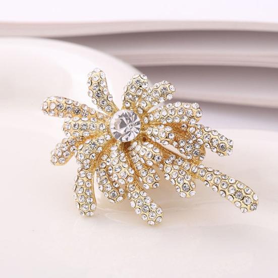 Women Brooch High-Gloss Rhinestone Inlay Sparkling Irregular Shape Lapel Pin Non-Slip Buckle Scarf Badge Clothing Sweaters Collars Bags Accessories