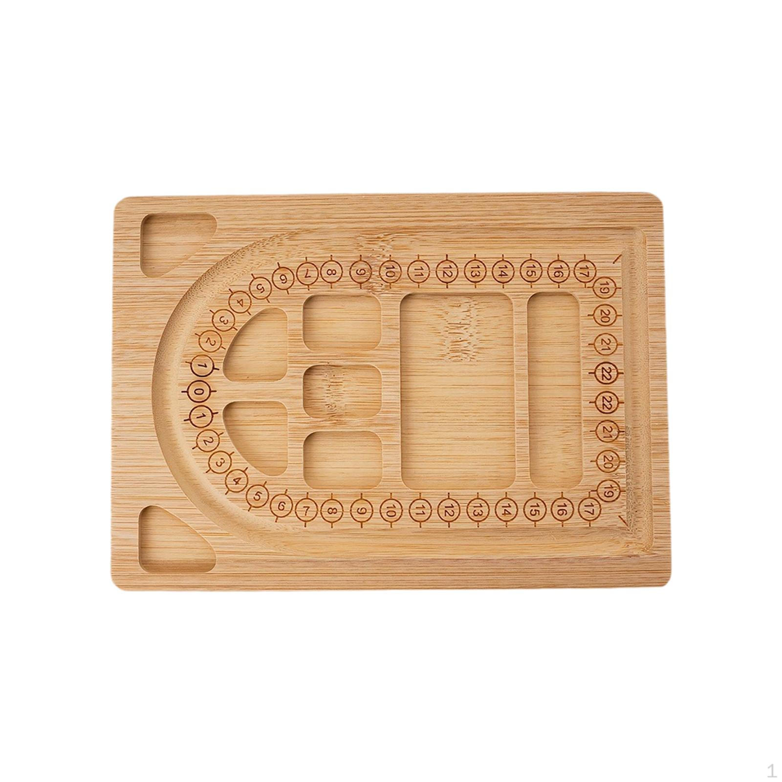 

Bamboo Bead Board Tray Reusable DIY Compact Multifunctional Practical Measurement Jewelry