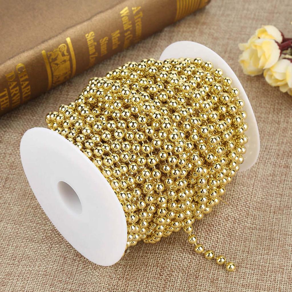 25mCelsiusroll Electroplating Pearl Wire Beads Garland String   Wedding Decoration 6mm(sliver)