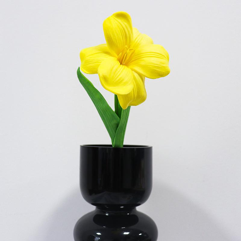40cm Smiling Brownie Tulip Simulation Flower Wedding Bouquet Fake Tulip Interior Decoration PU Simulation Tulip