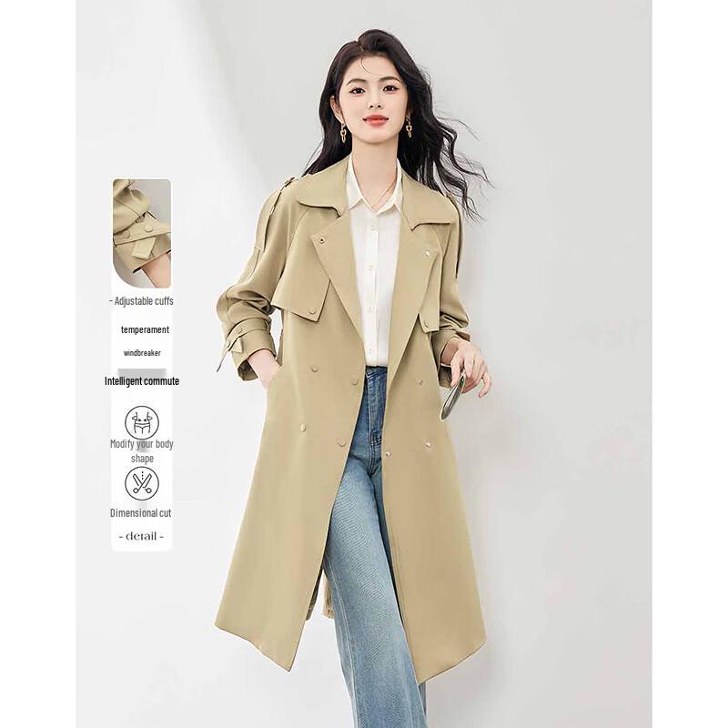 

Designer Petite Women s Adjustable Cuff Trench Coat