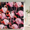 3D Gedruckter Duschvorhang Flamingomuster Polyesterstoff Badezimmer Vorhang für Badezimmer Vorhang Dekoration Duschvorhänge