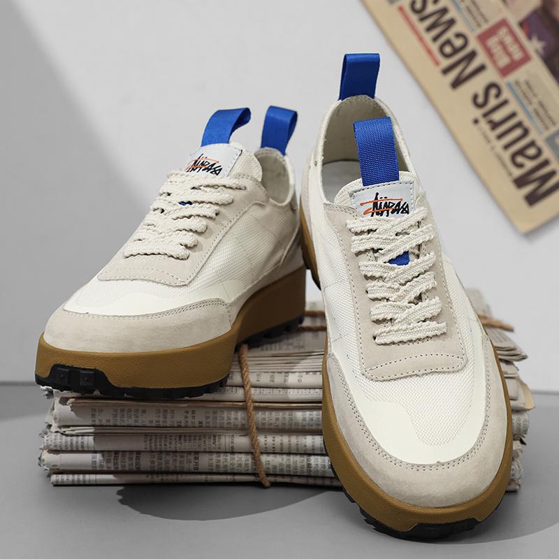 Fashion Spring Autumn Outdoors Casual Shoes Anti-Skid Men Tenis Masculino Versatile Man Leather Lace-Up Sneakers Men Skateboard Footwear