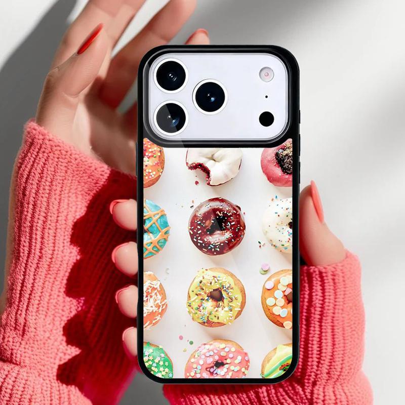 Süße Cremige Rosa Donut Handyhülle für iPhone 17 16 15 14 13 Pro Max Rückabdeckung für 12 11 Pro Hülle