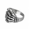 Vintage Stainless Steel Skull Hand Five Finger Skeleton Ring For Women