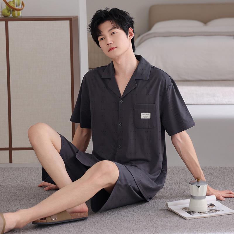 Pajamas Men's Summer Modal Thin Short Sleeve Shorts Summer Cool Homewear Men's Large Size Two-piece Set