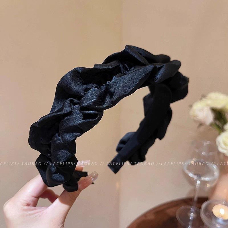 Women s Fashion Pleated Headband чёрный