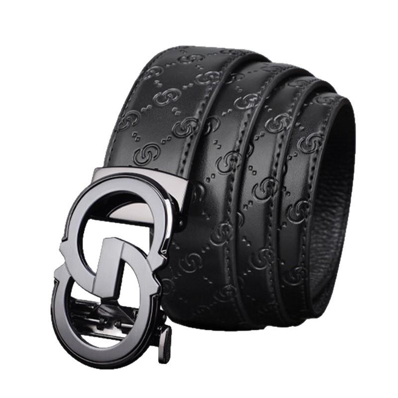 Herren Neuer Gürtel Leder High-End Business Gürtel Einfach Lässig Vielseitig Automatikschließe Gürtel